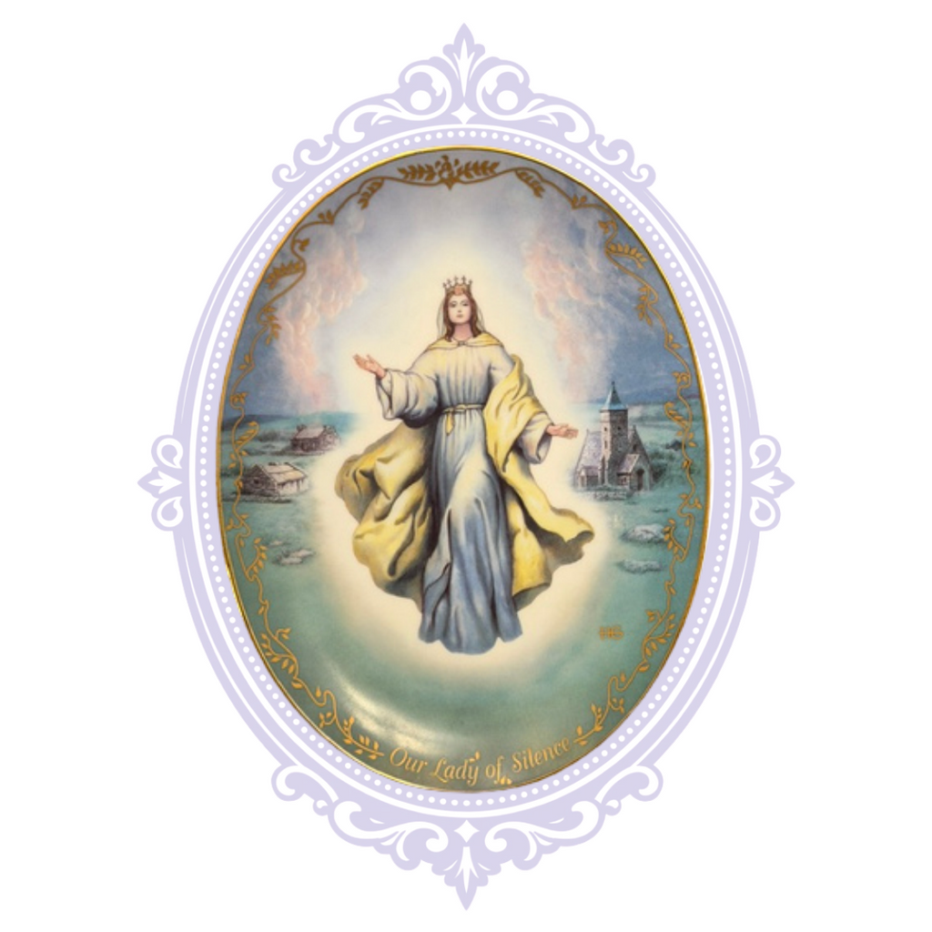 Our Lady of Silence decorative collector plate alternate front view
