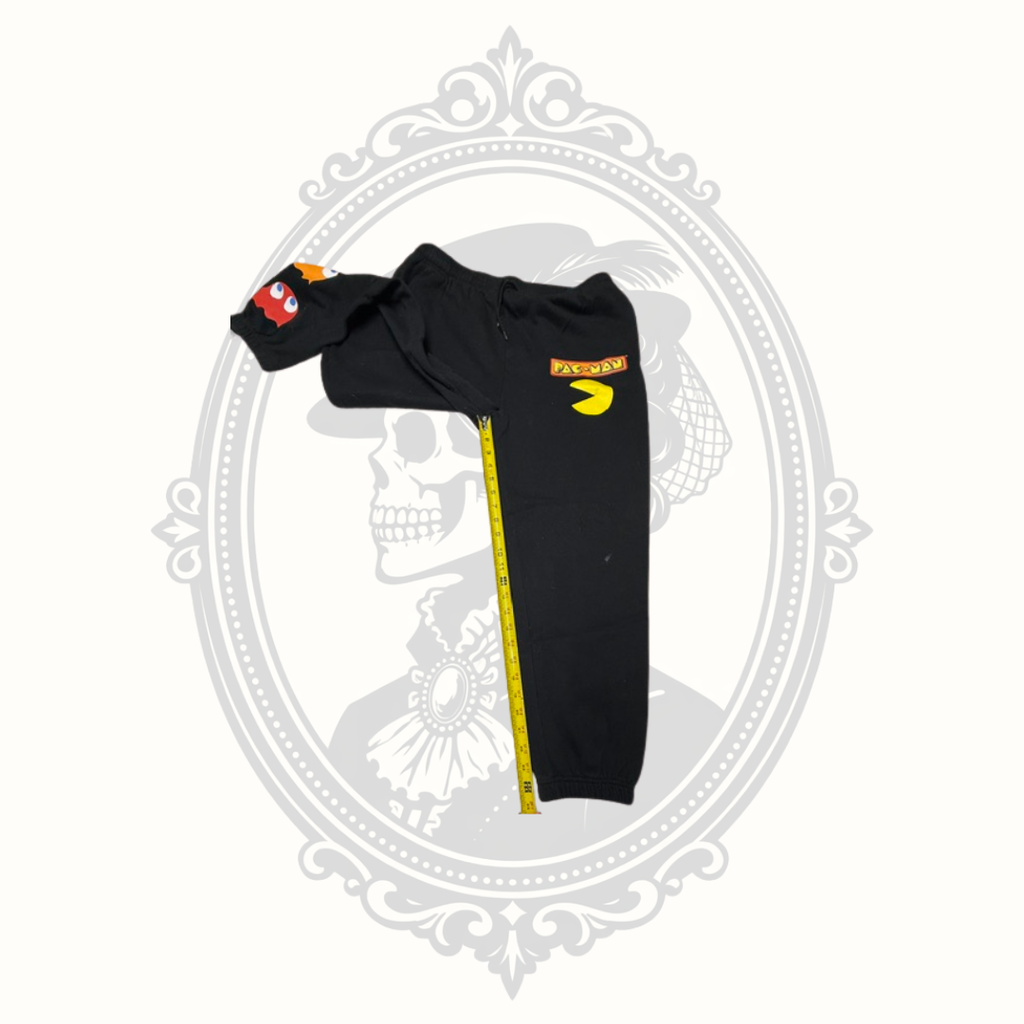 Pac-Man Ghost Graphic Black Jogger Sweatpants – Adult XL
