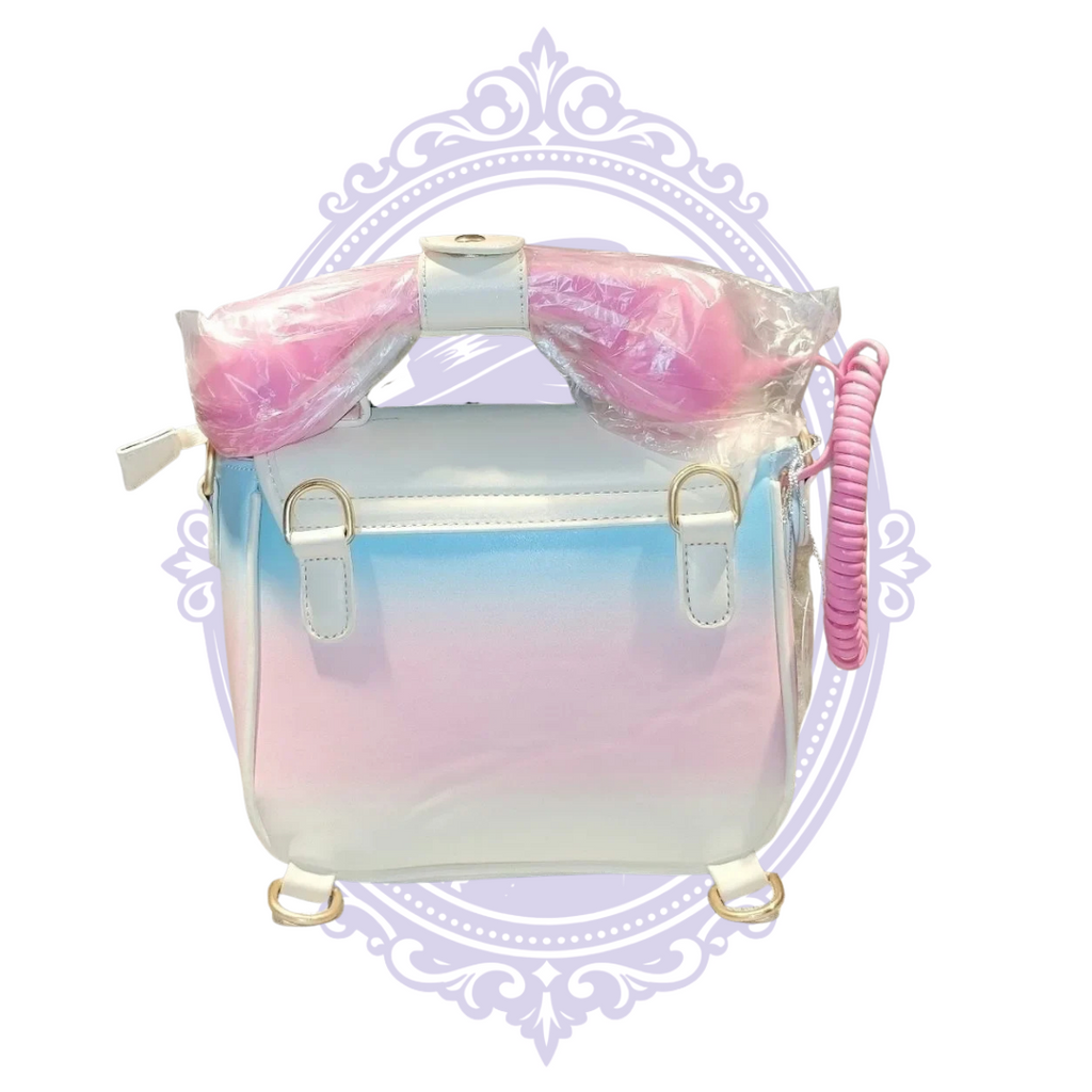 Back of pastel telephone purse and coiled cord