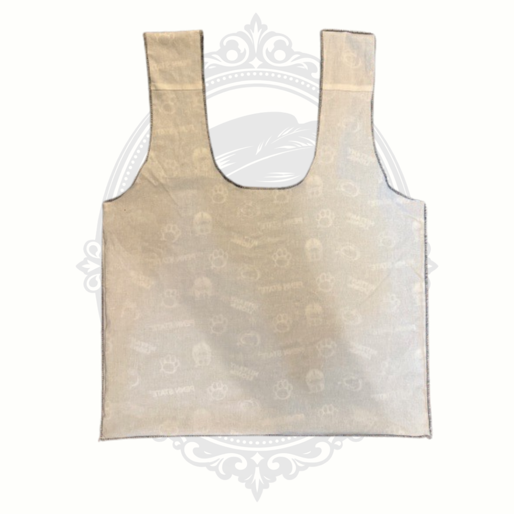Beige reusable bag on a white background