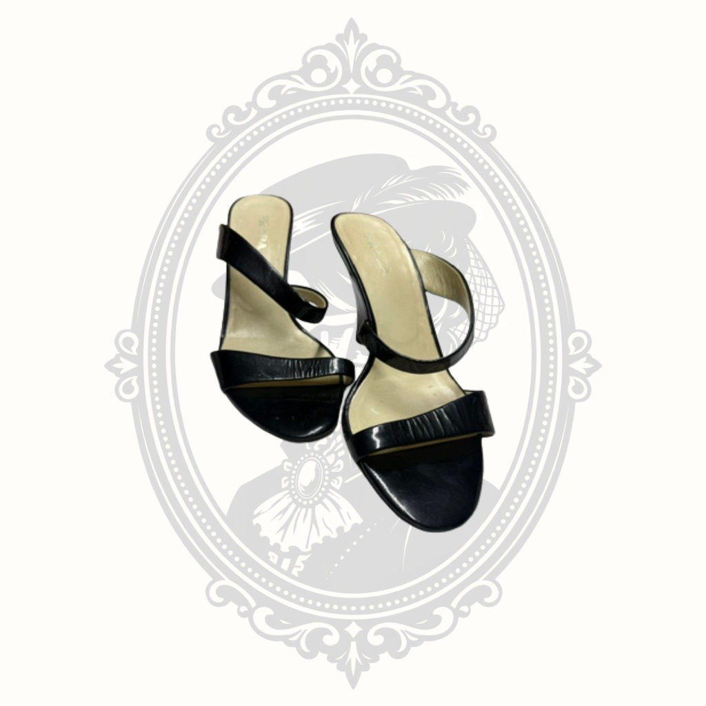 Prada Black Patent Leather Strappy Wedge Sandals – Women's EU 38