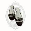 Prada chocolate brown and cream buckle mule shoes women's EU size 38