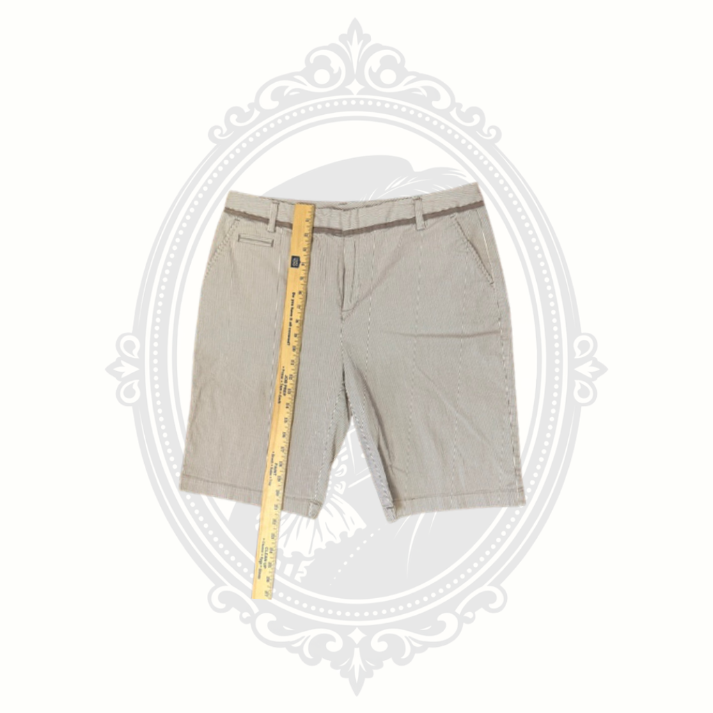 Preswick & Moore Sport Women's Pinstripe Bermuda Shorts Size 16 Cotton Stretch