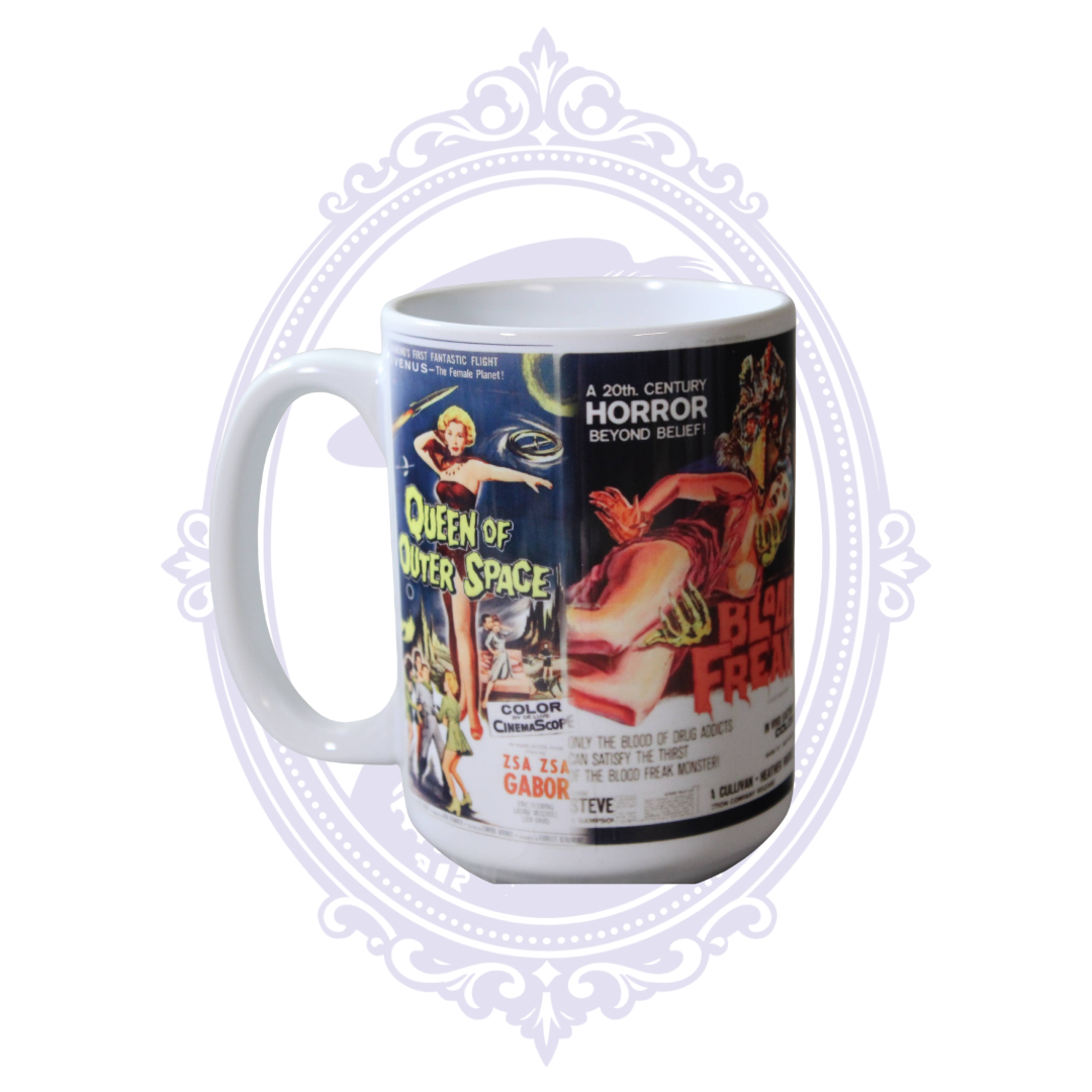 Vintage 1950s B-Movie Horror & Sci-Fi Posters 15 oz Ceramic Mug