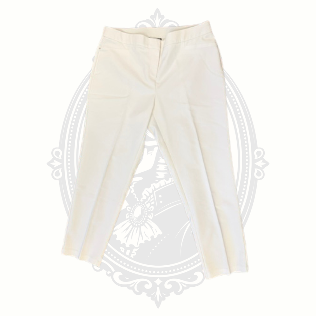 Rafaella Curvy White Ankle Pants Women's Size 14 Stretch Career Casual