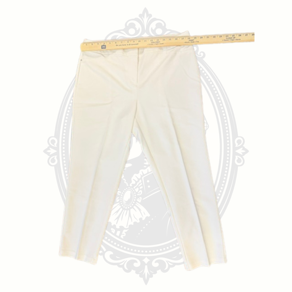 Rafaella Curvy White Ankle Pants Women's Size 14 Stretch Career Casual