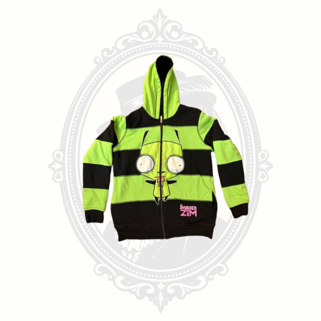 Reversible Invader Zim GIR Zip Hoodie Nickelodeon 2-in-1 Graphic Sweatshirt