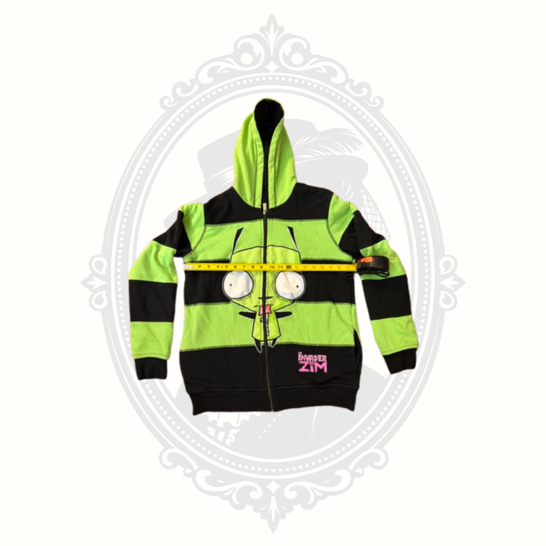 Reversible Invader Zim GIR Zip Hoodie Nickelodeon 2-in-1 Graphic Sweatshirt