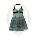 Roberta Girls Sage Green Embroidered Halter Dress Size 7/8