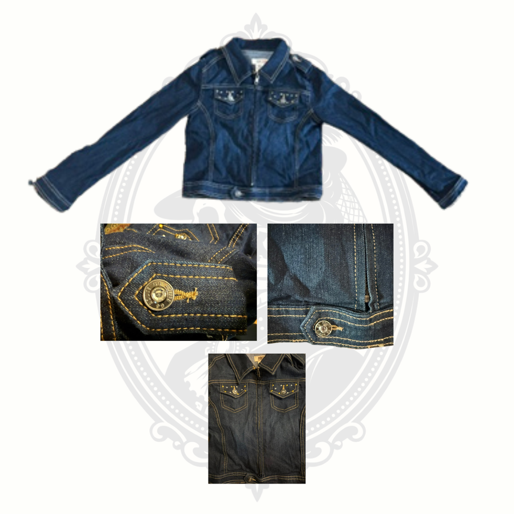 route-66-girls-dark-wash-denim-jacket-size-10-12-bling