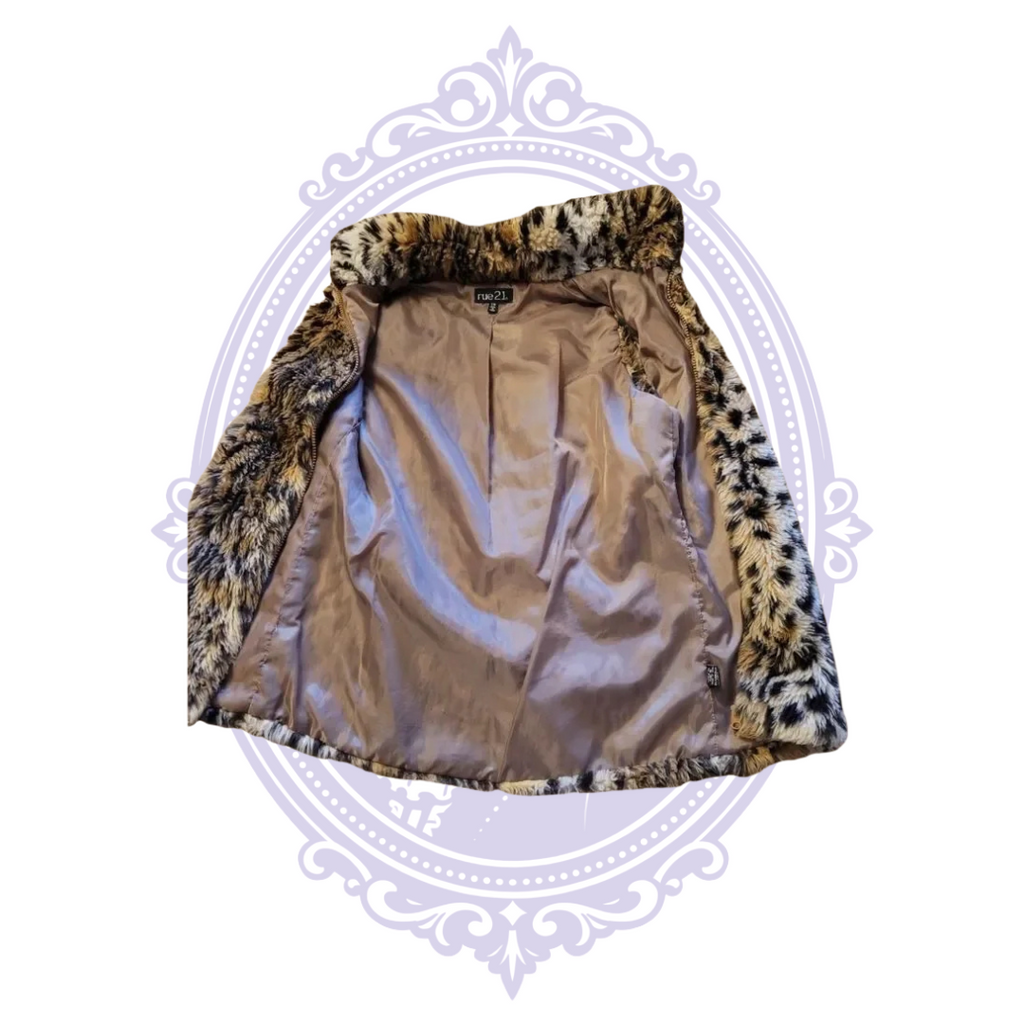 rue21 leopard-print faux fur vest, size small, photo 5