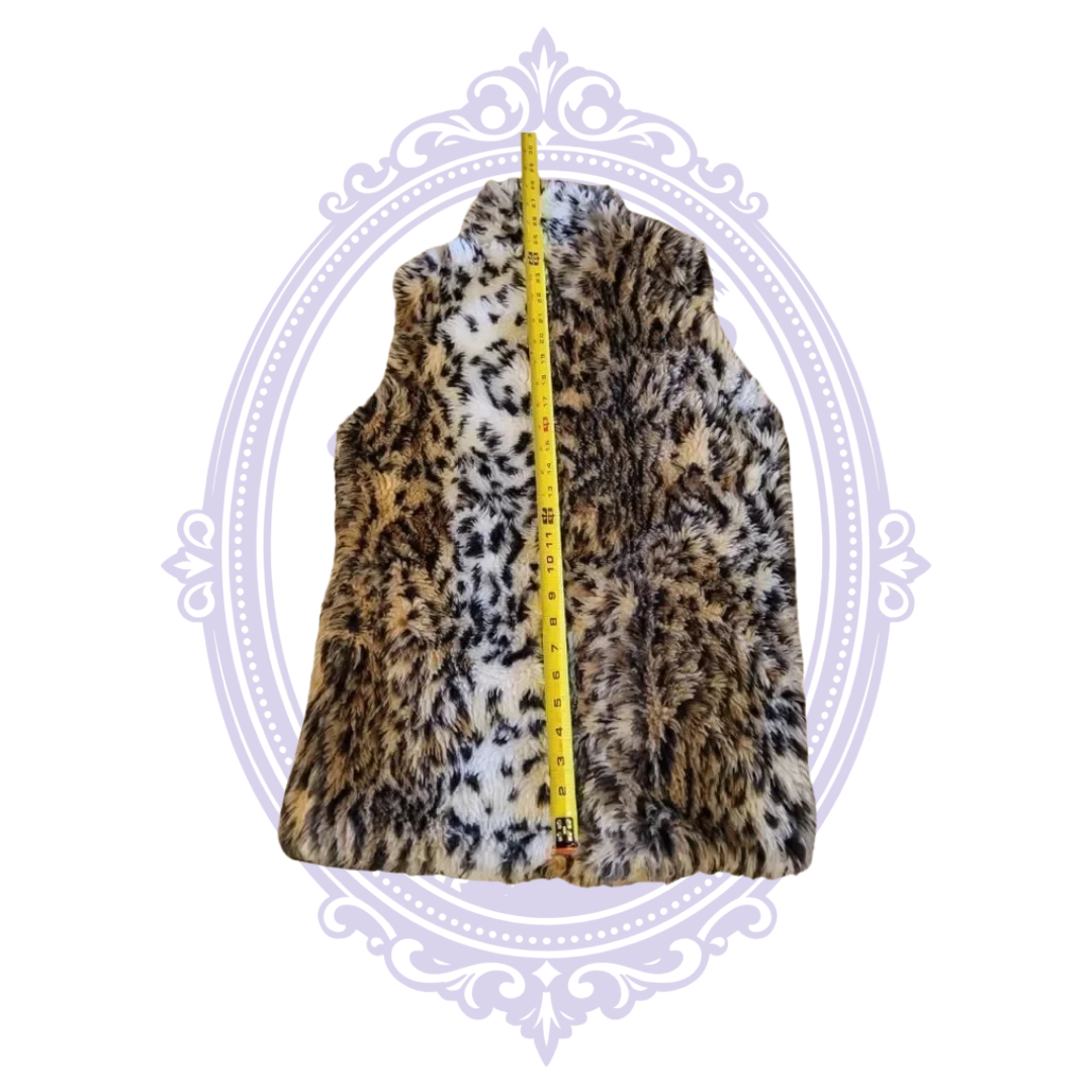 rue21 leopard-print faux fur vest, size small, photo 12