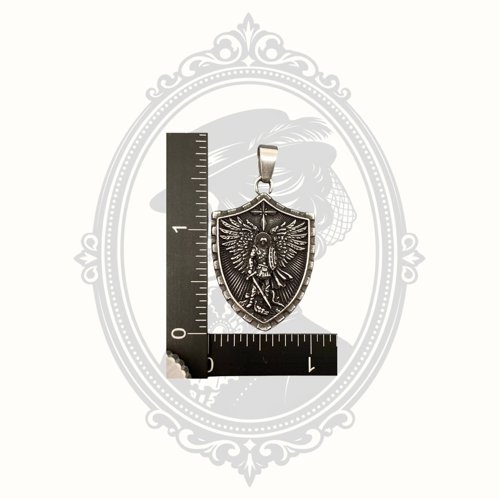 Saint Michael Archangel Shield Pendant | 316L Stainless Steel