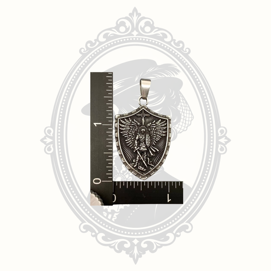 Saint Michael Archangel Shield Pendant | 316L Stainless Steel