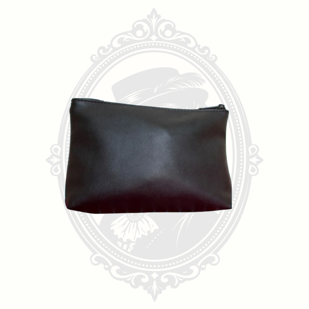 black sephora makeup bag back view cosmetic pouch