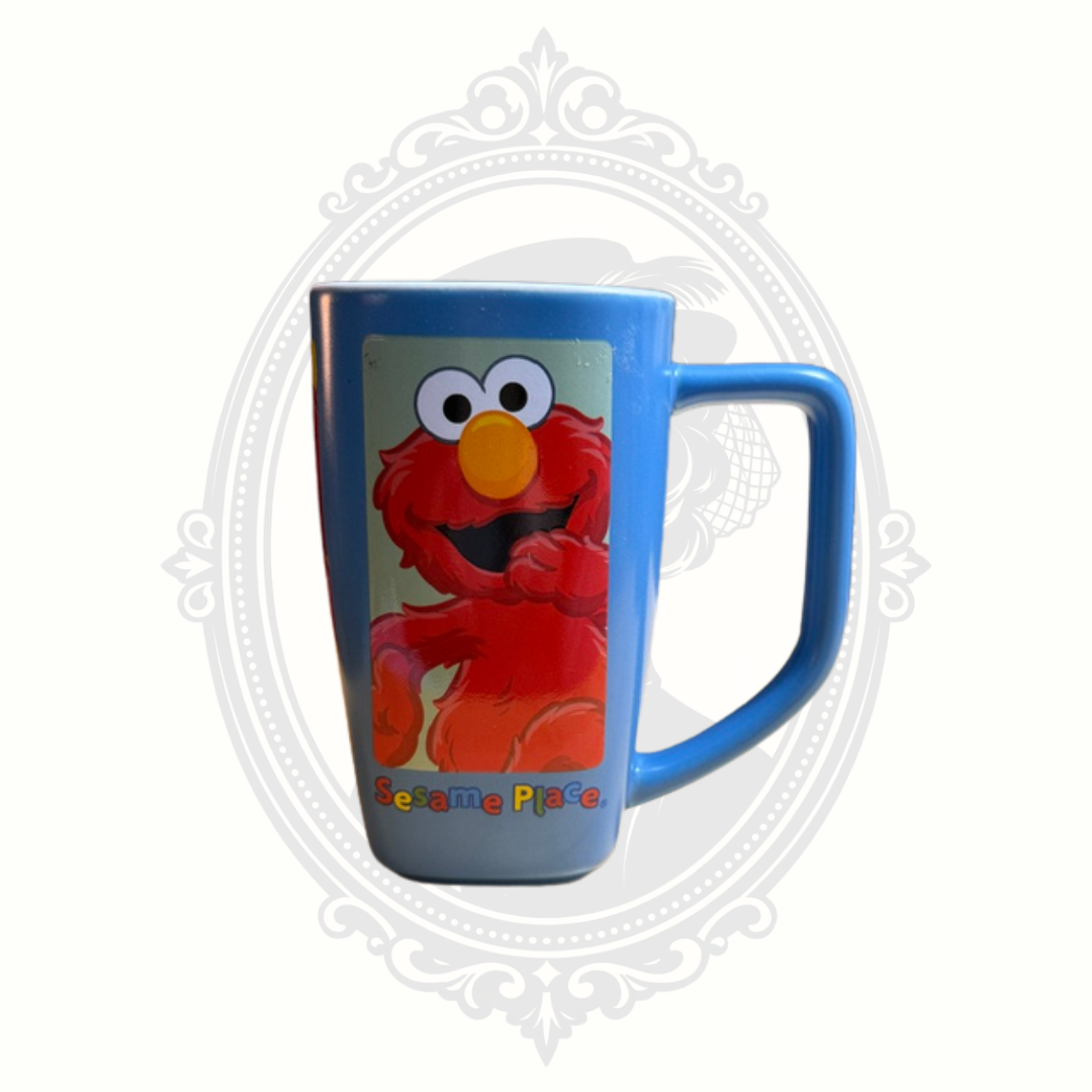 2007 Sesame Place Elmo Kids Mug – Licensed Sesame Workshop Blue Ceramic Coffee Cup