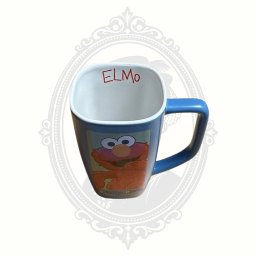 2007 Sesame Place Elmo Kids Mug – Licensed Sesame Workshop Blue Ceramic Coffee Cup