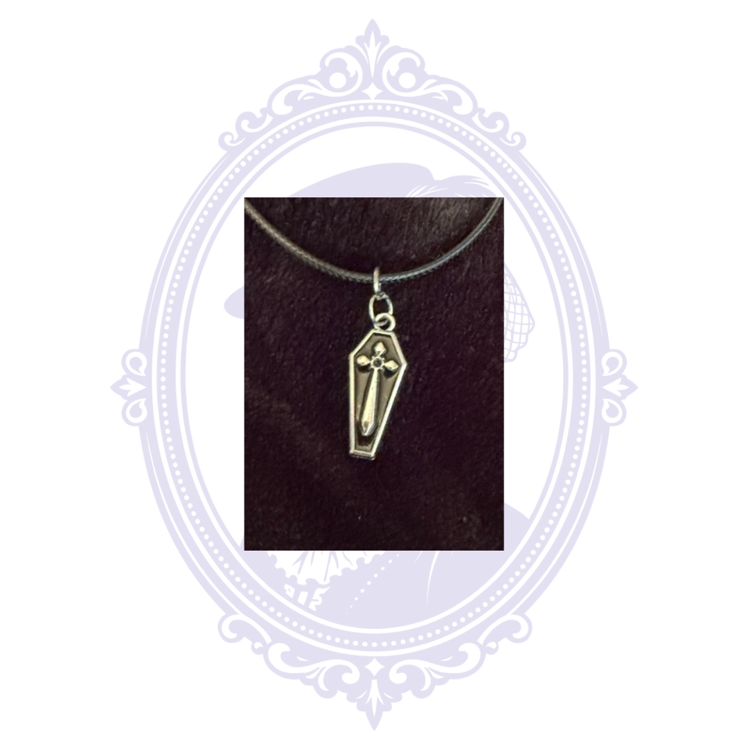Cupboard Crafted Coffin Cross Gothic Necklace
