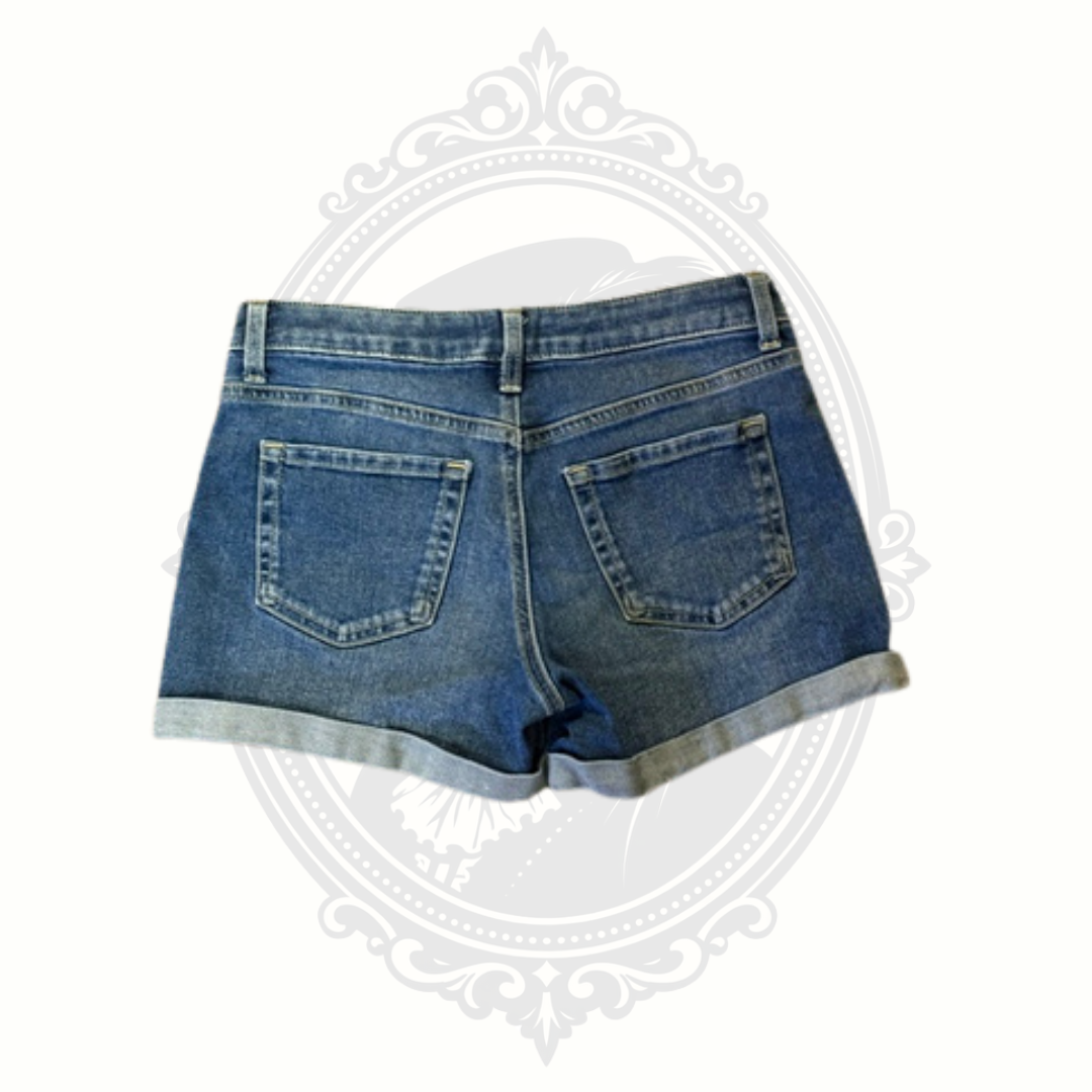 SO Medium Wash Cuffed Denim Shorts | Size 14