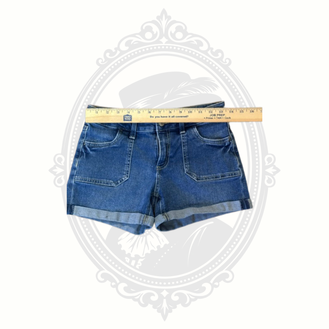 SO Medium Wash Cuffed Denim Shorts | Size 14