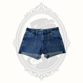 SO Juniors Cuffed Denim Shorts Size 14 Medium Wash Stretch High Rise