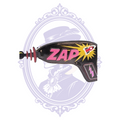 Black and pink Space Cadet ray gun shaped handbag with pink ZAP lettering, rocket graphic and lightning bolt