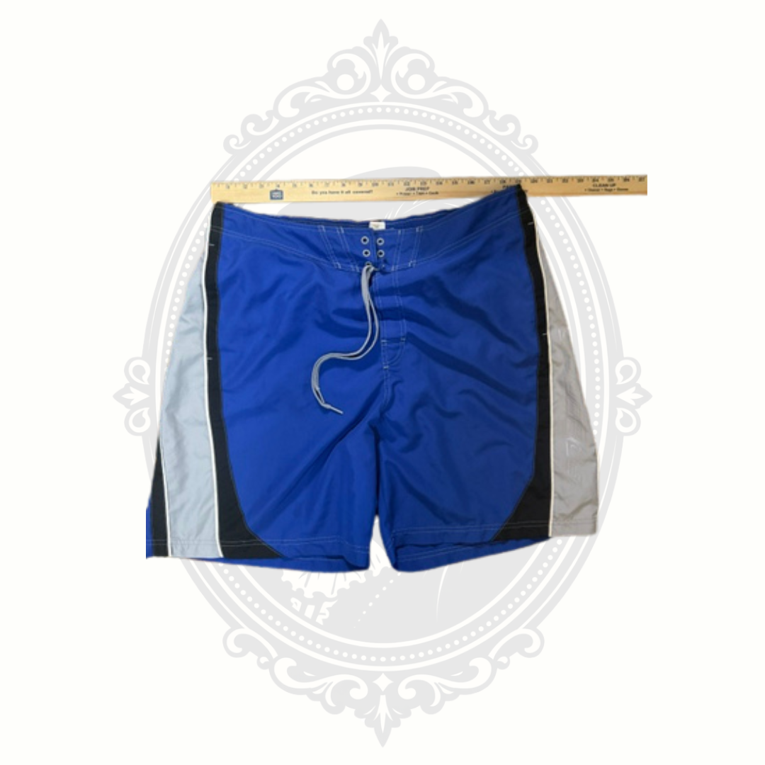 Speedo Men's Blue Colorblock Board Shorts Swim Trunks XL