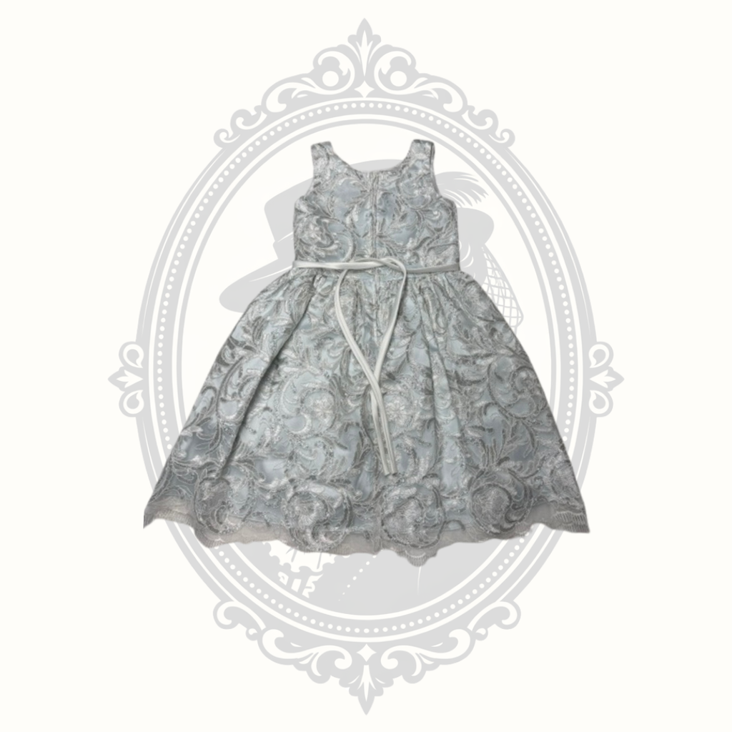 Sweet Kids Girls Ice Blue Embroidered Lace Special Occasion Dress Size 8 Made in USA