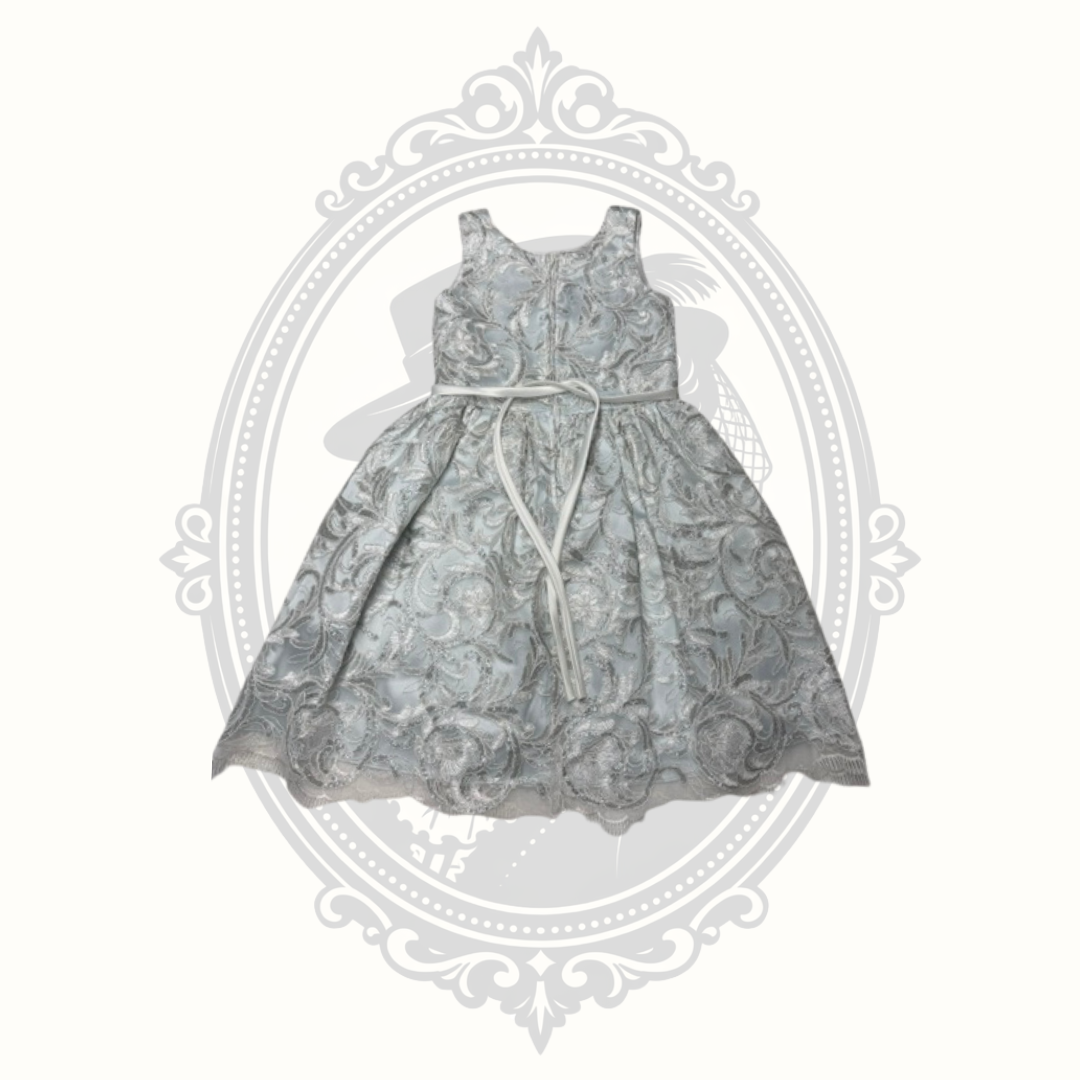 Sweet Kids Girls Ice Blue Embroidered Lace Special Occasion Dress Size 8 Made in USA