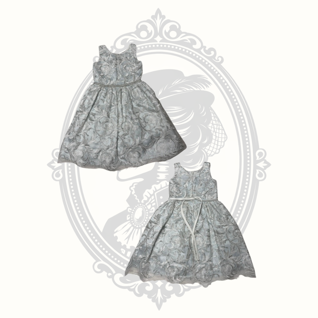 Sweet Kids Girls Ice Blue Embroidered Lace Special Occasion Dress Size 8 Made in USA
