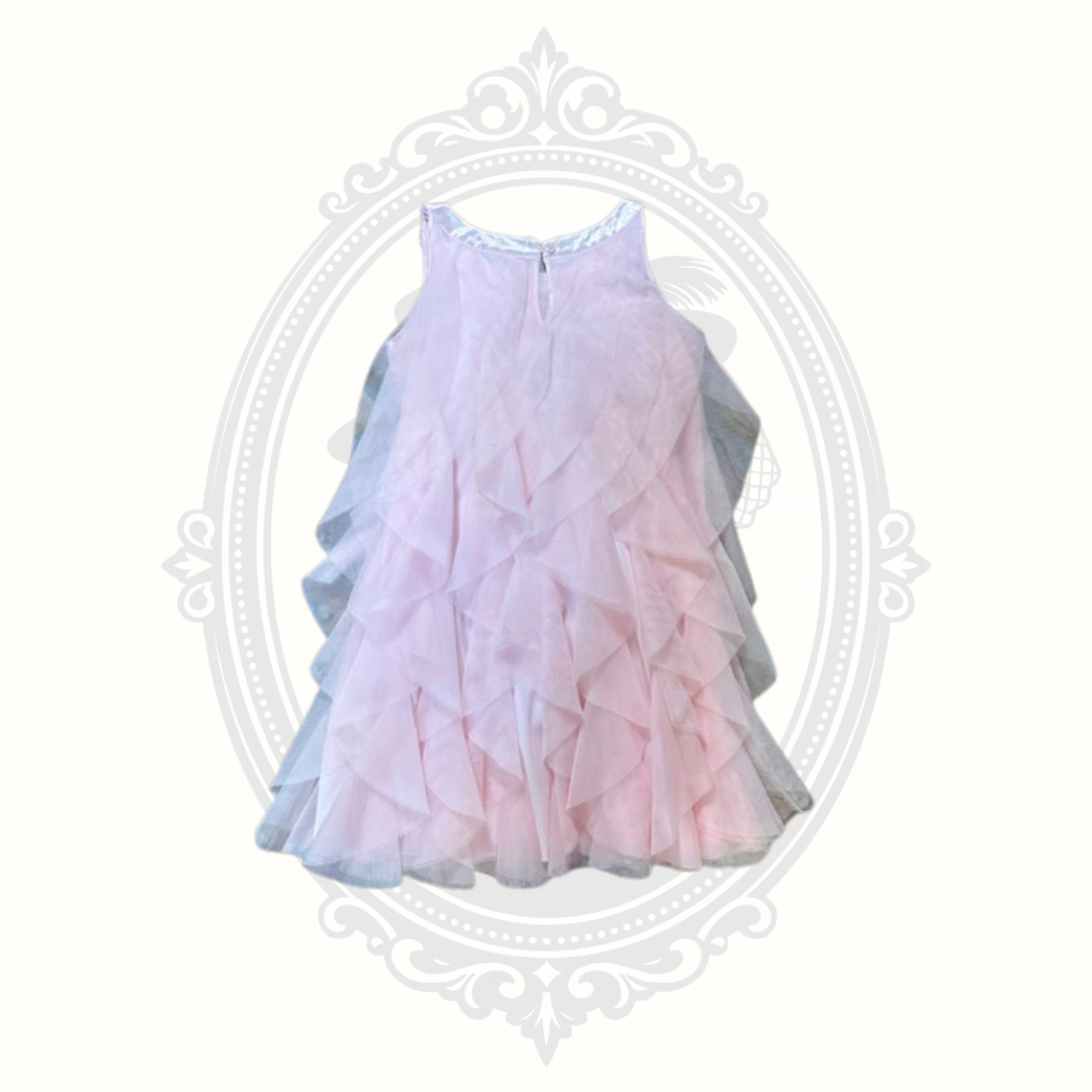 The Children's Place Girls Pink Layered Ruffle Party Dress Size 10