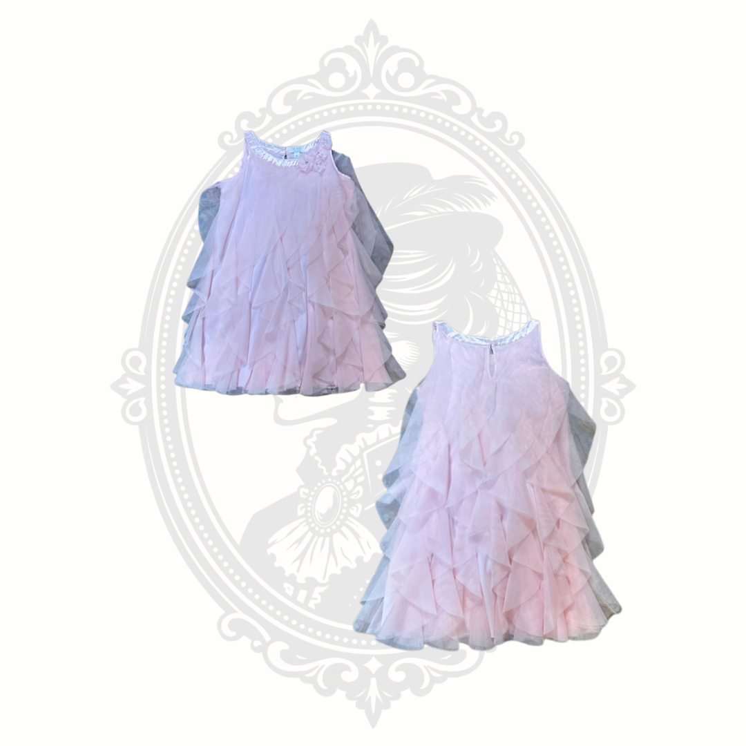 The Children's Place Girls Pink Layered Ruffle Party Dress Size 10