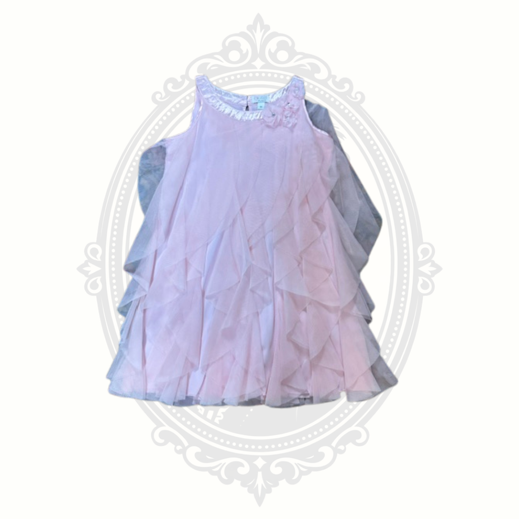 The Children's Place Girls Pink Layered Ruffle Party Dress Size 10