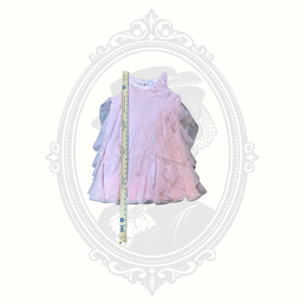 The Children's Place Girls Pink Layered Ruffle Party Dress Size 10