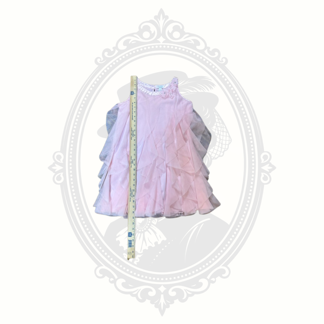 The Children's Place Girls Pink Layered Ruffle Party Dress Size 10