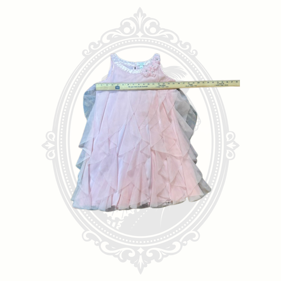 The Children's Place Girls Pink Layered Ruffle Party Dress Size 10