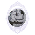 The Munsters Love Is Weird 2.25-inch pin button featuring Herman and Lily Munster
