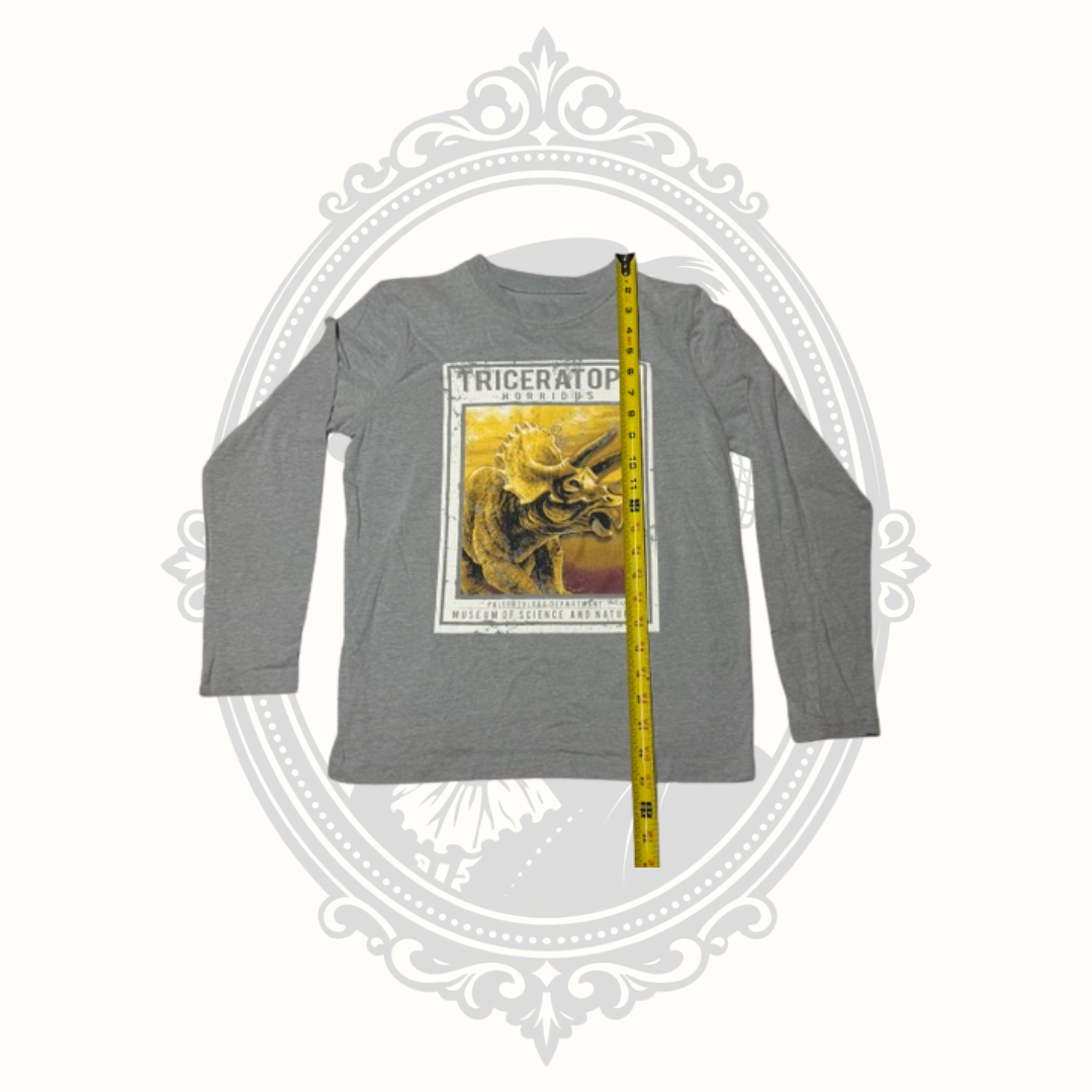 Thereabouts Boys Triceratops Graphic Long Sleeve Shirt Size L 14/16 REPREVE Recycled Fabric