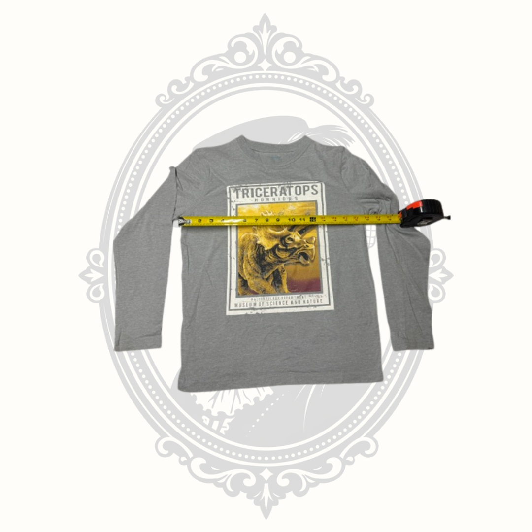 Thereabouts Boys Triceratops Graphic Long Sleeve Shirt Size L 14/16 REPREVE Recycled Fabric