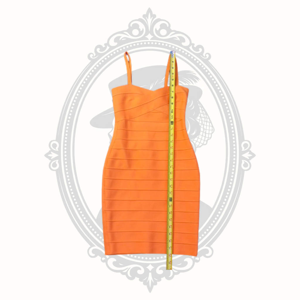 Tiger Mist Orange Bandage Bodycon Cocktail Dress - Women's Small