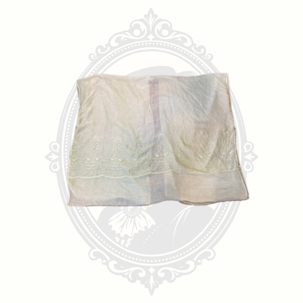 Time and Tru Sage Green Embroidered Lightweight Wrap Scarf S/M