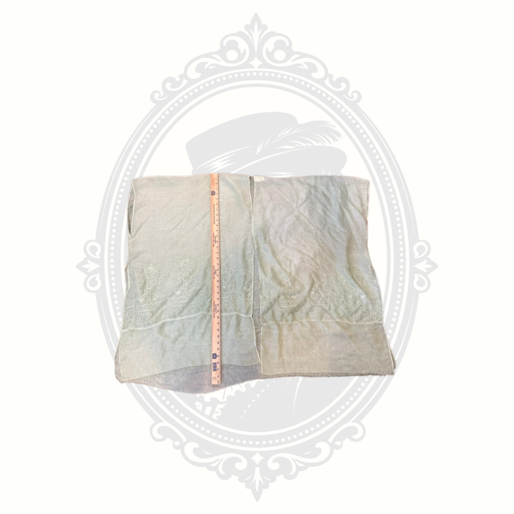 Time and Tru Sage Green Embroidered Lightweight Wrap Scarf S/M