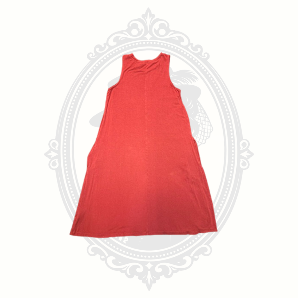 Time and Tru Red Sleeveless Swing Dress with Pockets Women's Small (4-6)