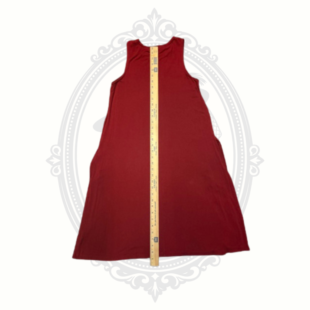Time and Tru Red Sleeveless Swing Dress with Pockets Women's Small (4-6)