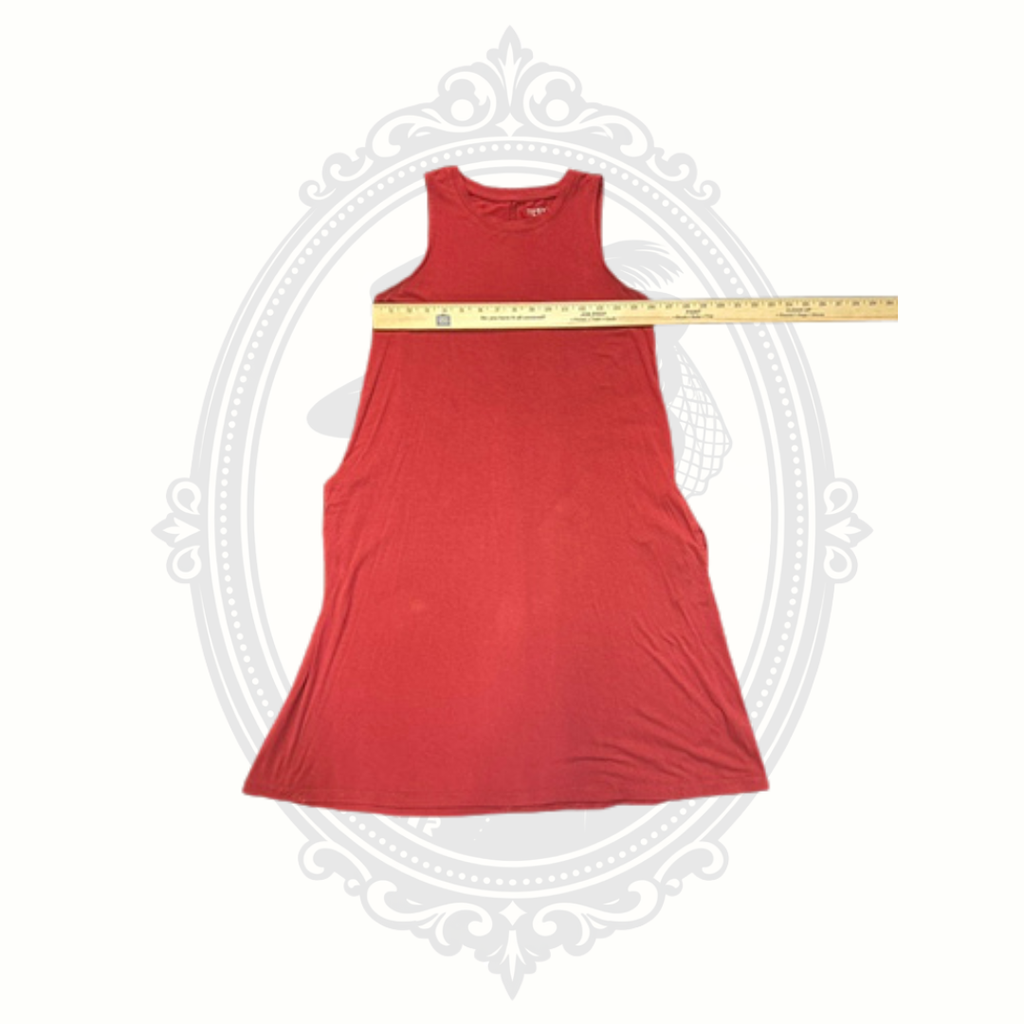 Time and Tru Red Sleeveless Swing Dress with Pockets Women's Small (4-6)