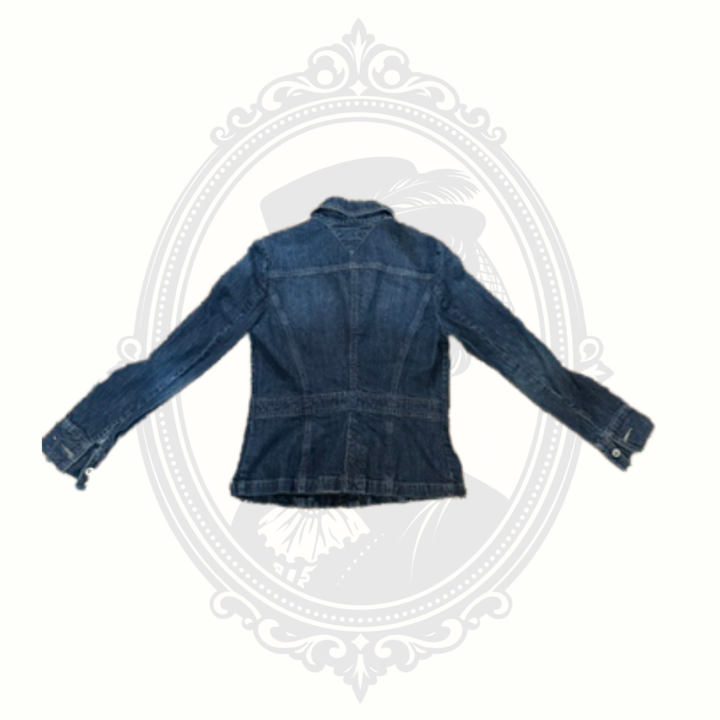 Tommy Hilfiger Women's Dark Wash Denim Jacket Medium Stretch Jean Jacket