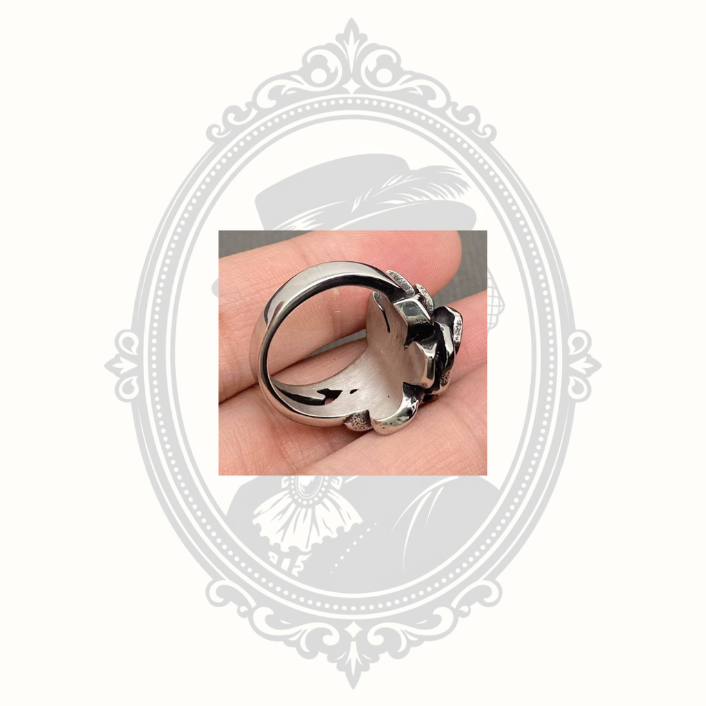 Unisex Camellia Rose Stainless Steel Ring