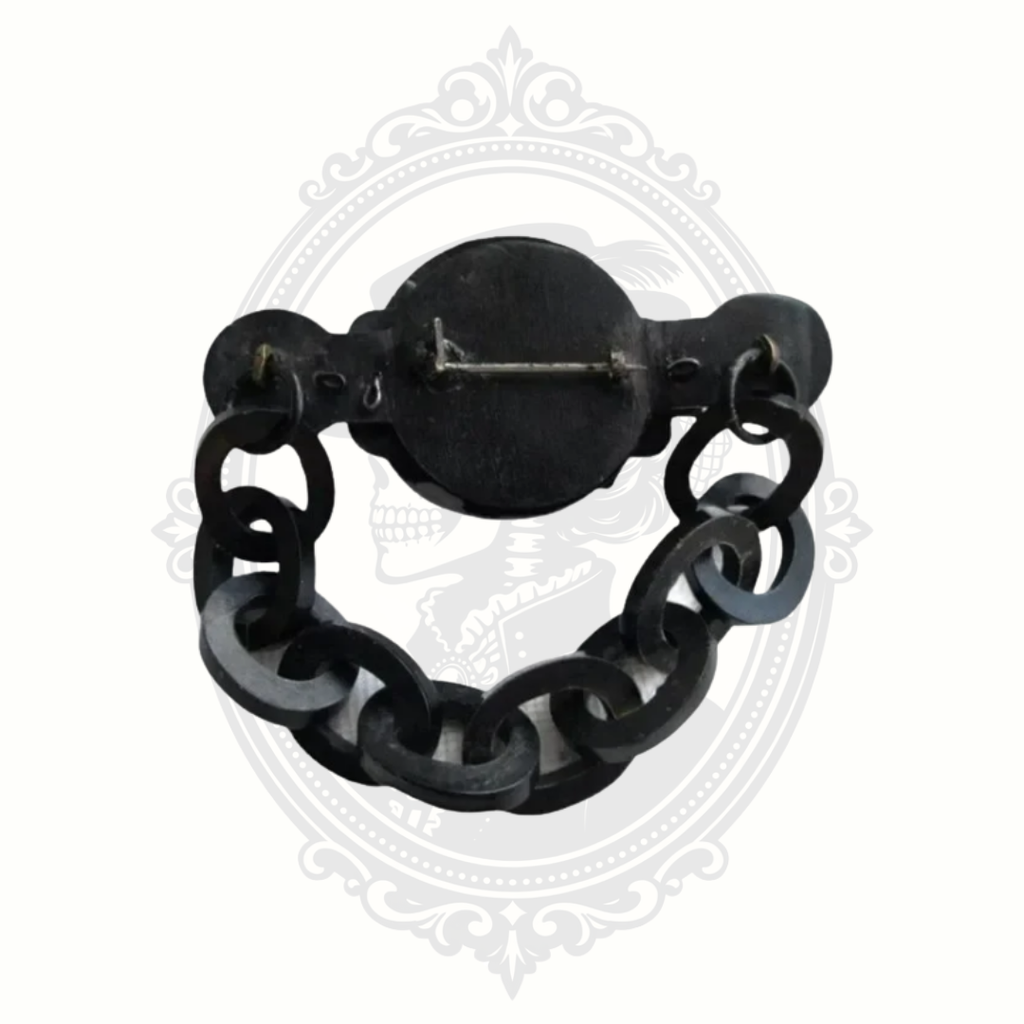 Black chain bracelet on a white background