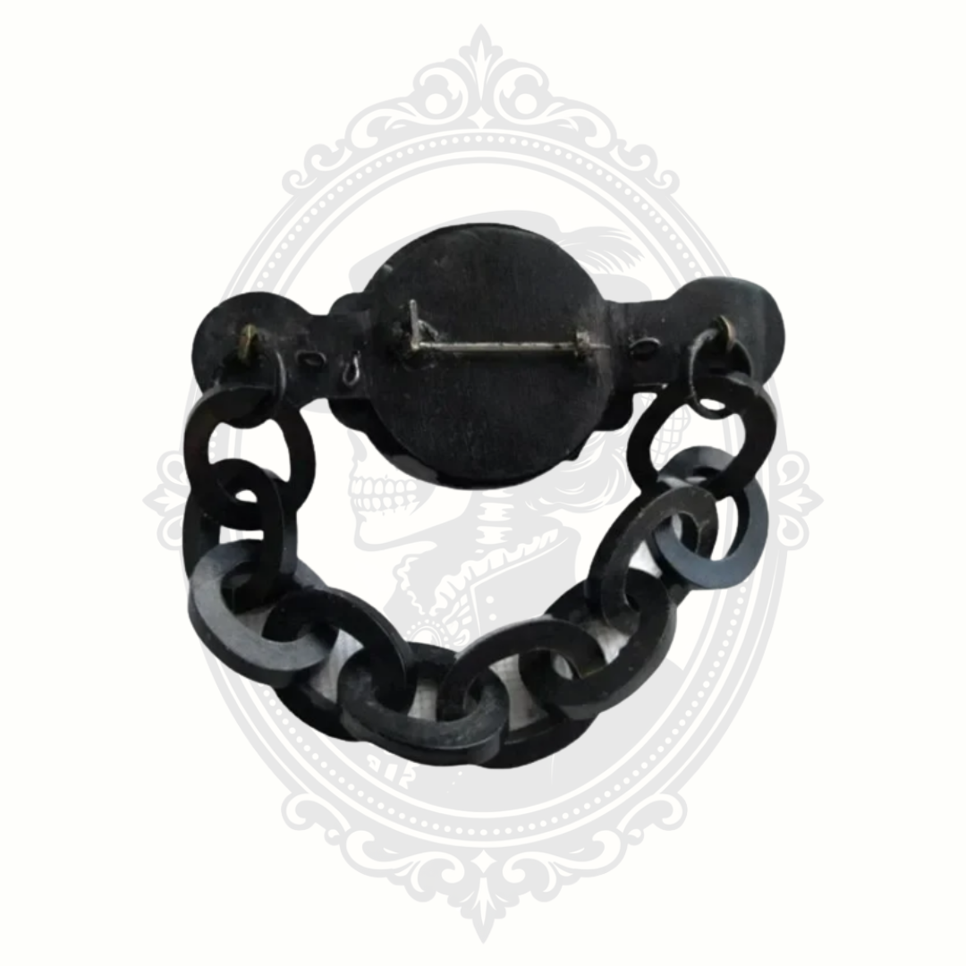 Black chain bracelet on a white background