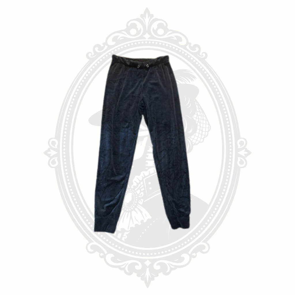 No Boundaries Black Velour Jogger Lounge Pants Love Graphic Back Women's Small